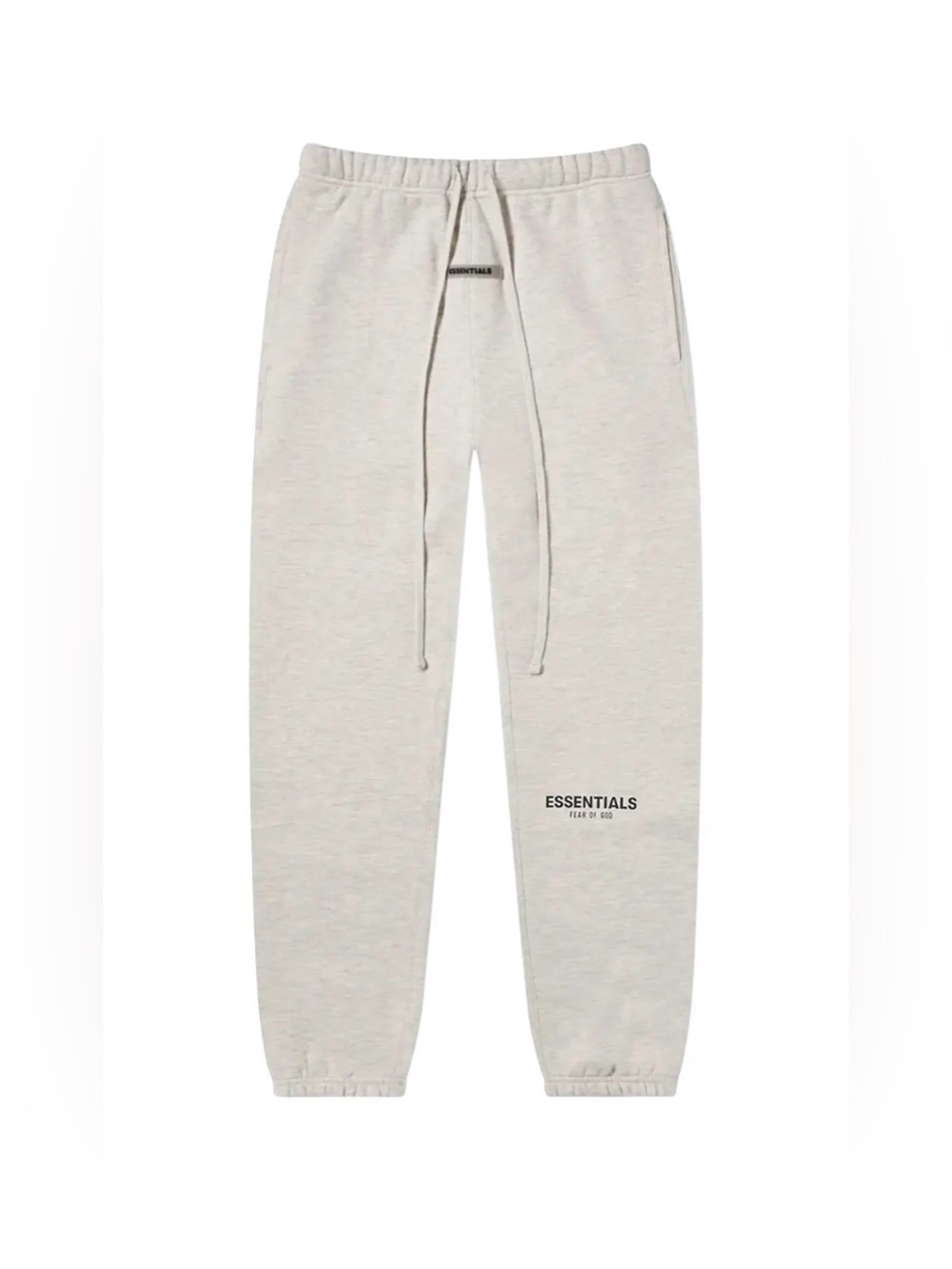 Essentials FOG Men’s light Heather oatmeal Drawstring Logo Joggers, nwt, sz M